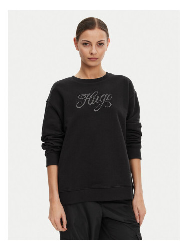 HUGO Суитшърт 50537246 Черен Oversize