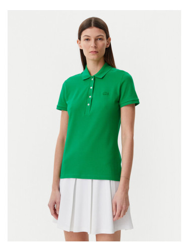 Lacoste Тениска с яка и копчета PF5462 Зелен Slim Fit