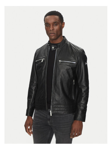 KARL LAGERFELD Кожено яке 555083 551420 Черен Regular Fit