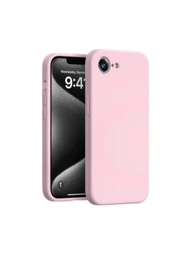 Силиконов кейс bSmart Silicone Soft Cover, За iPhone 16e / 17e, Розов