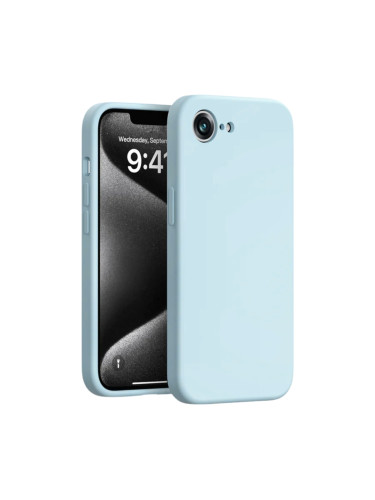 Силиконов кейс bSmart Silicone Soft Cover, За iPhone 16e / 17e, Светлосин