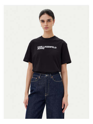 Karl Lagerfeld Jeans Тишърт A1W17005 Черен Relaxed Fit