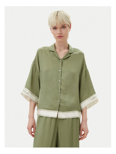 KARL LAGERFELD Риза A2W11037 Зелен Relaxed Fit