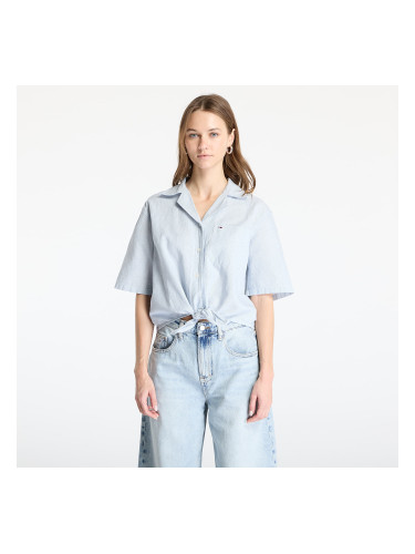 Риза Tommy Jeans Crop Linen Shortsleeve Shirt Blue L