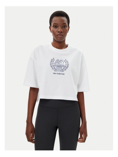 New Balance Тишърт WT51935 Бял Oversize