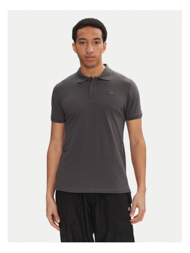 Alpha Industries Тениска с яка и копчета X-Fit 136600 Сив Regular Fit