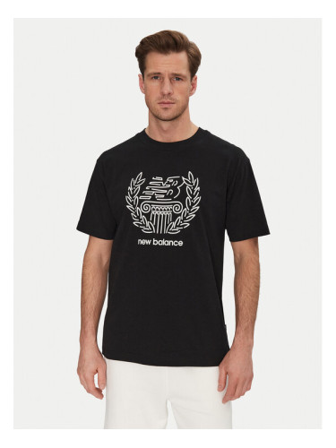 New Balance Тишърт MT51974 Черен Relaxed Fit