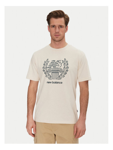 New Balance Тишърт MT51974 Бежов Relaxed Fit
