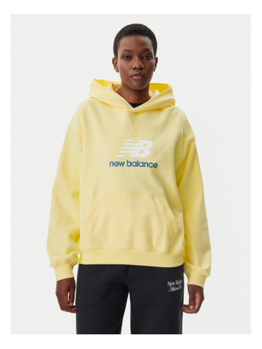 New Balance Суитшърт WT51501 Жълт Oversize