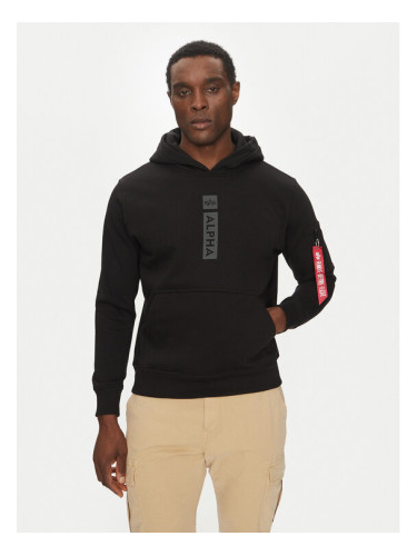Alpha Industries Суитшърт Puff Print 146338 Черен Regular Fit