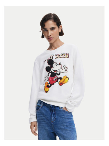 Desigual Суитшърт Avery Mickey 25SWSK45 Екрю Regular Fit