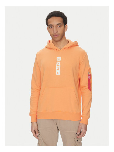 Alpha Industries Суитшърт Puff Print 146338 Оранжев Regular Fit