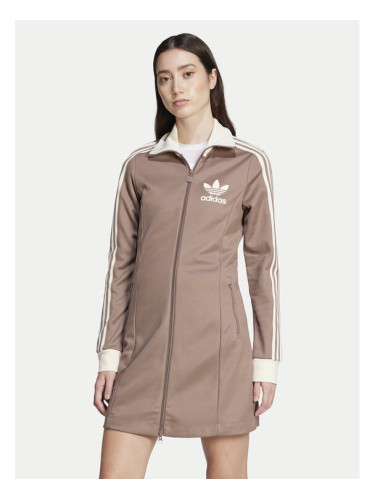 adidas Плетена рокля adicolor 3-Stripes JC5779 Бежов Regular Fit