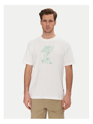 New Balance Тишърт MT51978 Бял Relaxed Fit