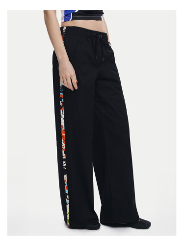 Desigual Текстилни панталони Paisley 25SWPW19 Черен Regular Fit