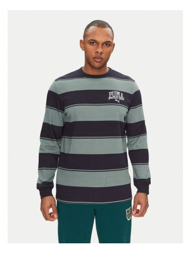 Puma Суитшърт Class Striped 684647 Зелен Regular Fit