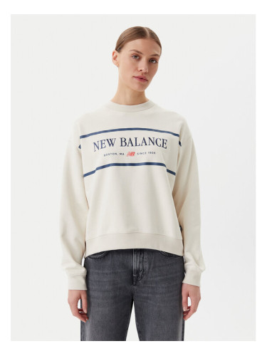 New Balance Суитшърт Athletics Nautical Lobster WT51923 Бежов Oversize