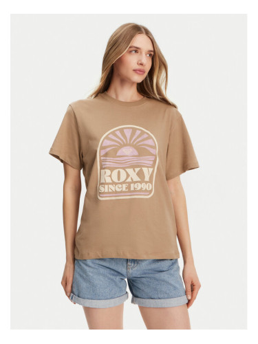 Roxy Тишърт ERJZT05912 Кафяв Regular Fit