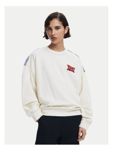 Desigual Суитшърт Mickey Mouse 25SWSK39 Екрю Regular Fit