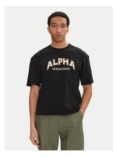 Alpha Industries Тишърт College 146501 Черен Relaxed Fit