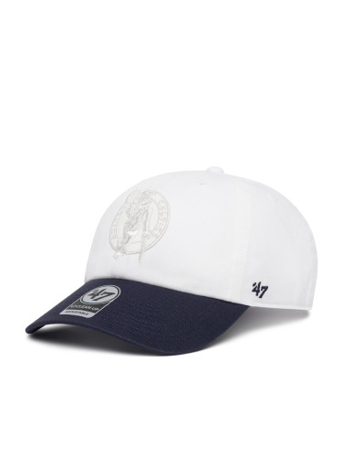 Шапка с козирка 47 Brand NBA Boston Celtics '47 x Tommy Hilfiger Courtside '47 Clean Up THCCU172GWL Бял