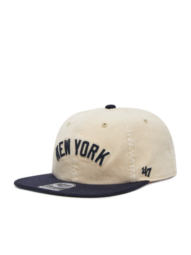 Шапка с козирка 47 Brand MLB New York Yankees Fieldstone ’47 CAPTAIN RL B-FLDST17HTP Бял