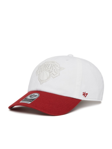 Шапка с козирка 47 Brand NBA New York Knicks '47 x Tommy Hilfiger Courtside '47 Clean Up THCCU175GWL Бял