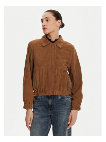 Serge Pariente Кожено яке Clothilde Vs Кафяв Regular Fit