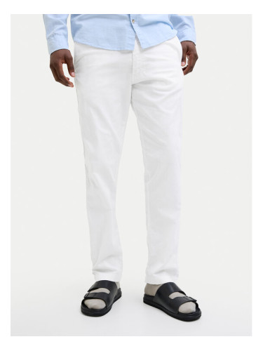 Jack & Jones Текстилни панталони Kane 12274977 Бял Relaxed Fit