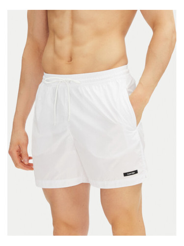 Calvin Klein Swimwear Плувни шорти KM0KM01111 Бял Regular Fit