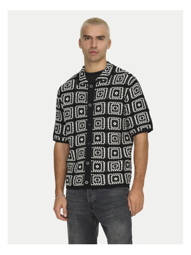 Only & Sons Риза Bart 22033329 Черен Relaxed Fit