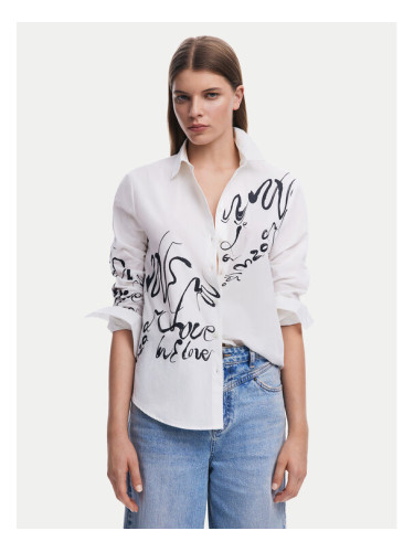Desigual Риза 25SWCW05 Бял Regular Fit