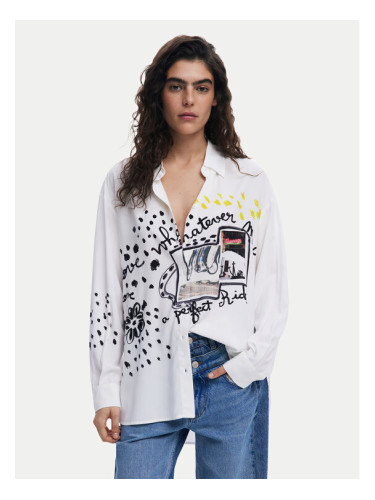 Desigual Риза Persefone 25SWCW41 Бял Loose Fit