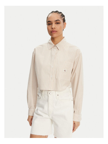 Calvin Klein Jeans Риза J20J225078 Бежов Regular Fit