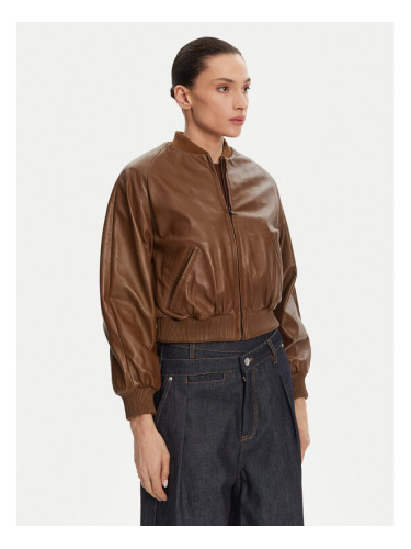 Serge Pariente Кожено яке Gaia Кафяв Regular Fit