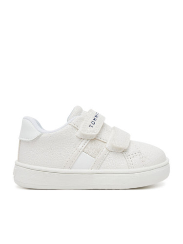 Tommy Hilfiger Сникърси Flag Low Cut Velcro Sneaker T1A9-33726-0375 M Бял