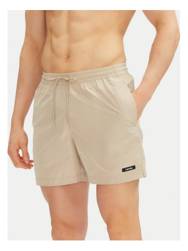 Calvin Klein Swimwear Плувни шорти KM0KM01111 Бежов Regular Fit