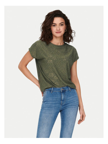 ONLY Блуза Smilla 15231005 Зелен Regular Fit