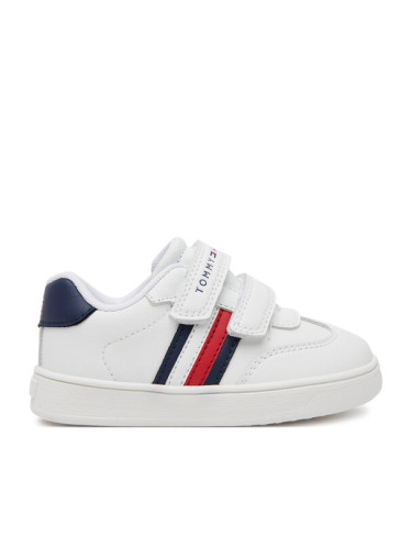 Tommy Hilfiger Сникърси Stripes Low Cut Velcro Sneaker T1X9-33839-1355 M Бял