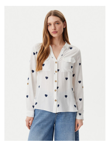 Vero Moda Риза Bumpy 10275283 Бял Regular Fit