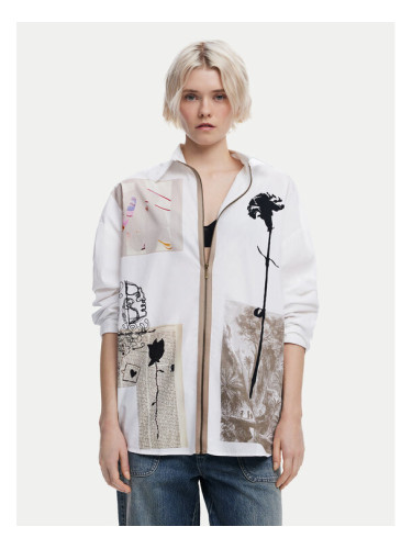 Desigual Риза Recortes 25SWCW23 Бял Relaxed Fit