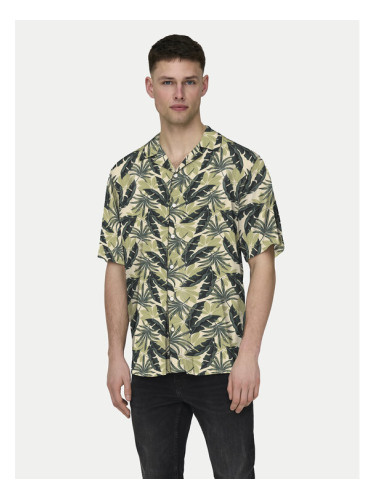 Only & Sons Риза Wayne 22028616 Зелен Regular Fit