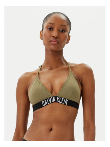 Calvin Klein Swimwear Горнище на бански KW0KW02854 Зелен