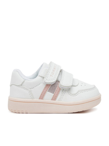 Tommy Hilfiger Сникърси Flag Low Cut Velcro Sneaker T1A9-33730-1439 M Бял