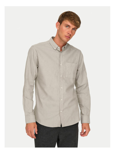 Only & Sons Риза Alvaro 22006479 Бежов Slim Fit