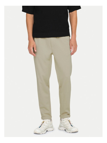 Only & Sons Текстилни панталони Linus 22029924 Бежов Tapered Fit