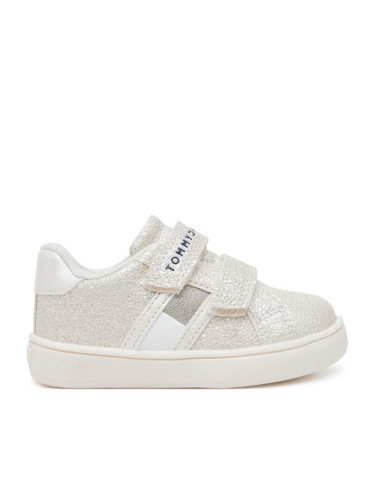 Tommy Hilfiger Сникърси Flag Low Cut Velcro Sneaker T1A9-33726-0375 M Екрю