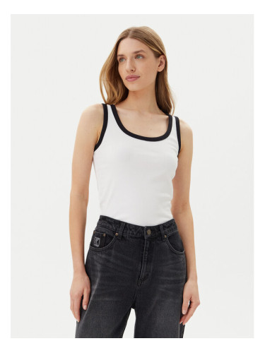 Pieces топ May 17154484 Бял Slim Fit