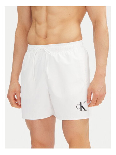 Calvin Klein Swimwear Плувни шорти KM0KM01101 Бял Regular Fit