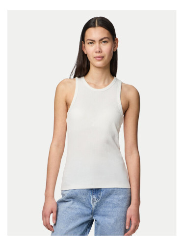 Pieces топ Ruka 17133673 Бял Slim Fit